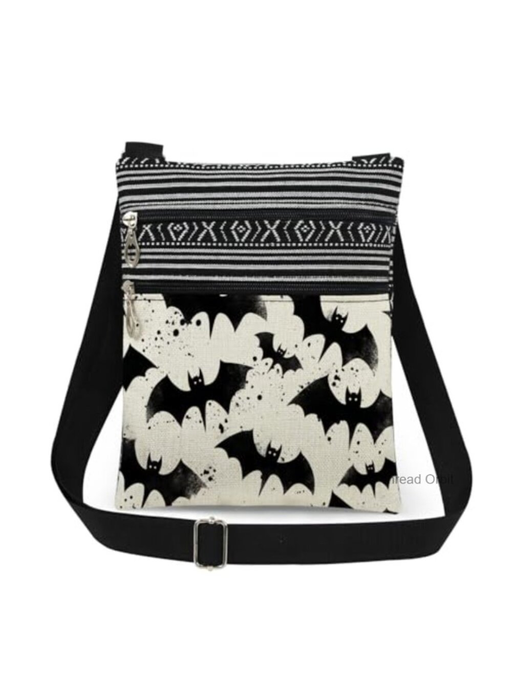 Halloween Bat Crossbody Bag Polyester Adjustable Strap Gift Purse